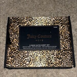 Juicy Couture Satin Sheet Set with Leopard Design